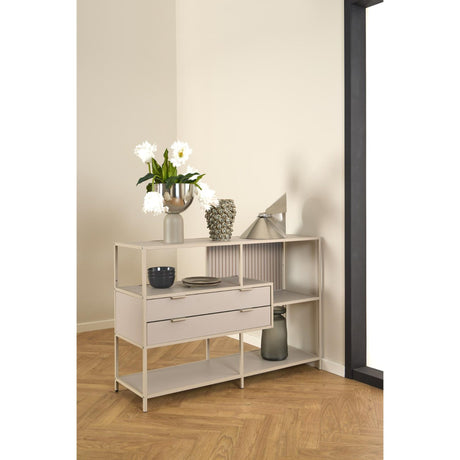 Notting Hill Bokhylla med 2 Lådor 78x114x35 cm Grå