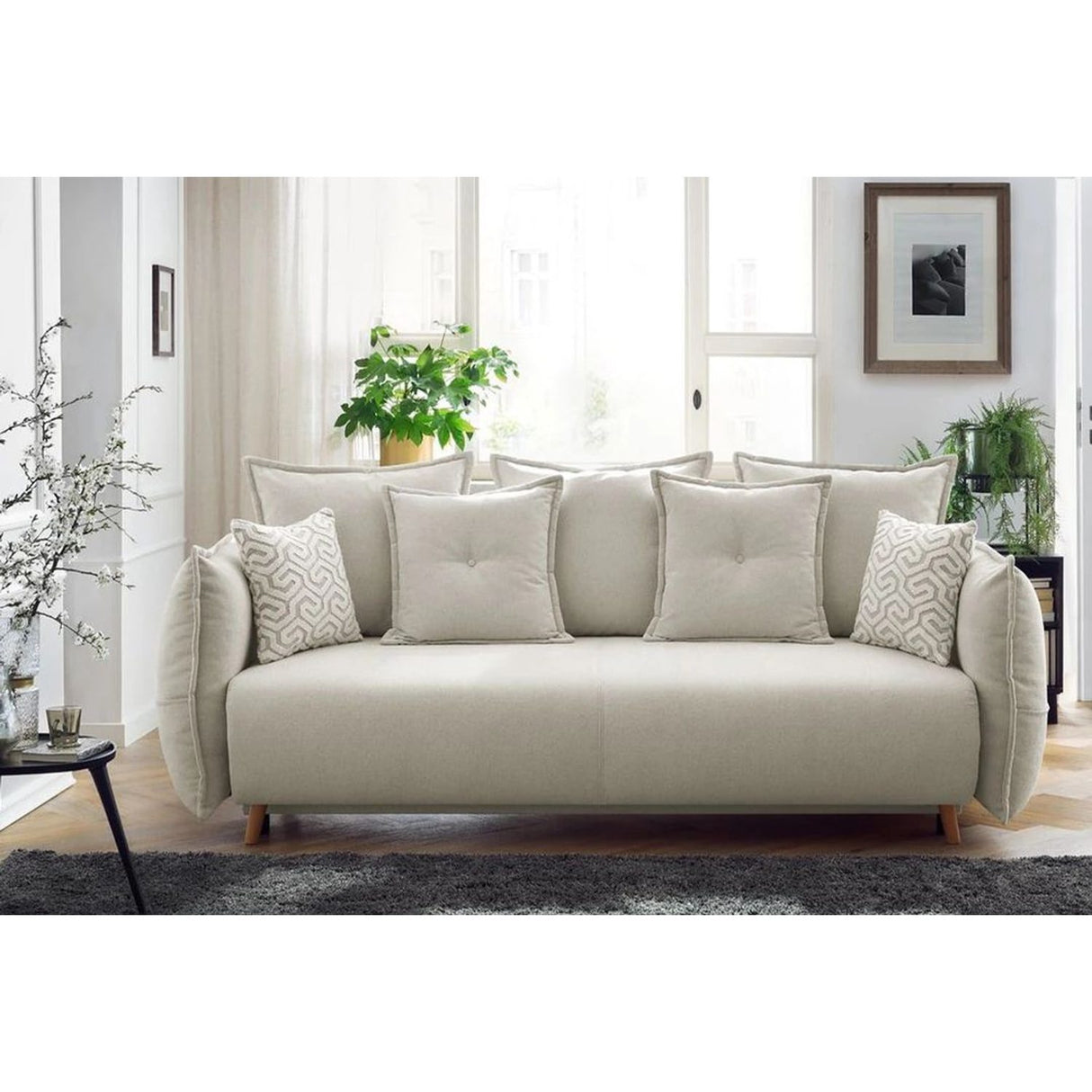 Eros 3-sits bäddsoffa Kräm