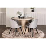 Olivia, Velvet Rund matgrupp Vitlaserad