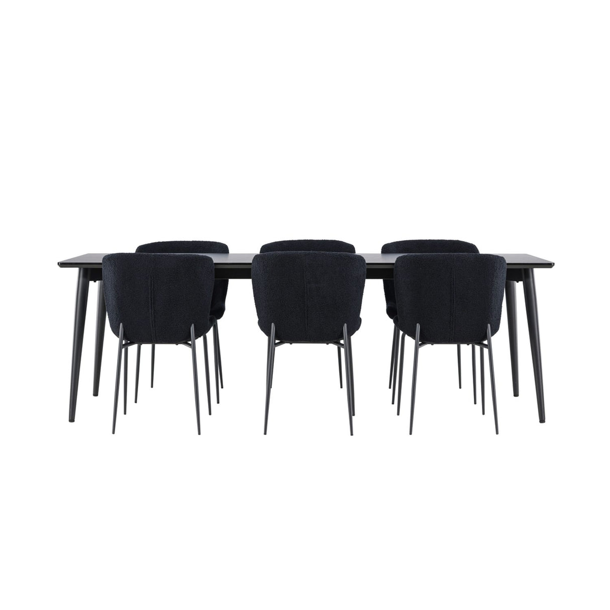 Ellis, Modesto Rektangulär matgrupp Svart, Svart, 230 x 85