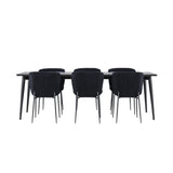 Ellis, Modesto Rektangulär matgrupp Svart, Svart, 230 x 85