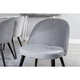 Polar, Velvet Rektangulär matgrupp Svart,Grå, Vit, 180 x 90