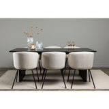 Vail, Berit Rektangulär matgrupp Beige, Svart, Svart, 200 x 100