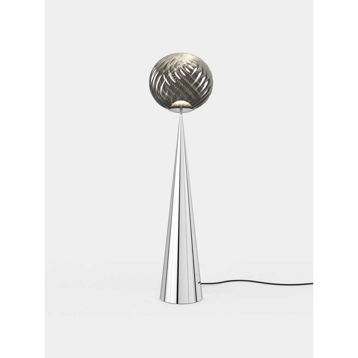 Whirl Cone Fat Golvlampa Silver