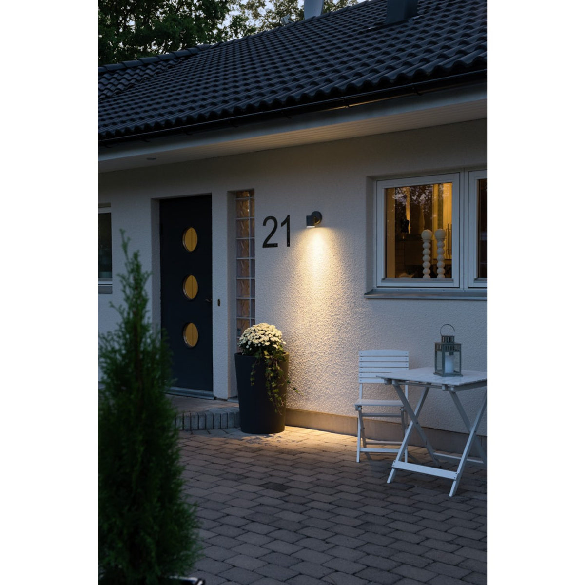 Modena Stor GU10 Ned Vägglampa Ute Svart