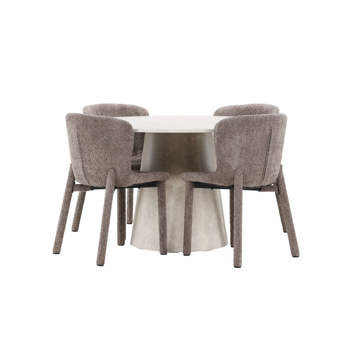 Lanzo, Astoria Runt matgrupp Brun, Beige, 4st
