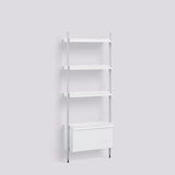 Pier System 131 1 sektion 82 × 34 × 209 cm Hyllsystem PS White, Klaranodiserad aluminium