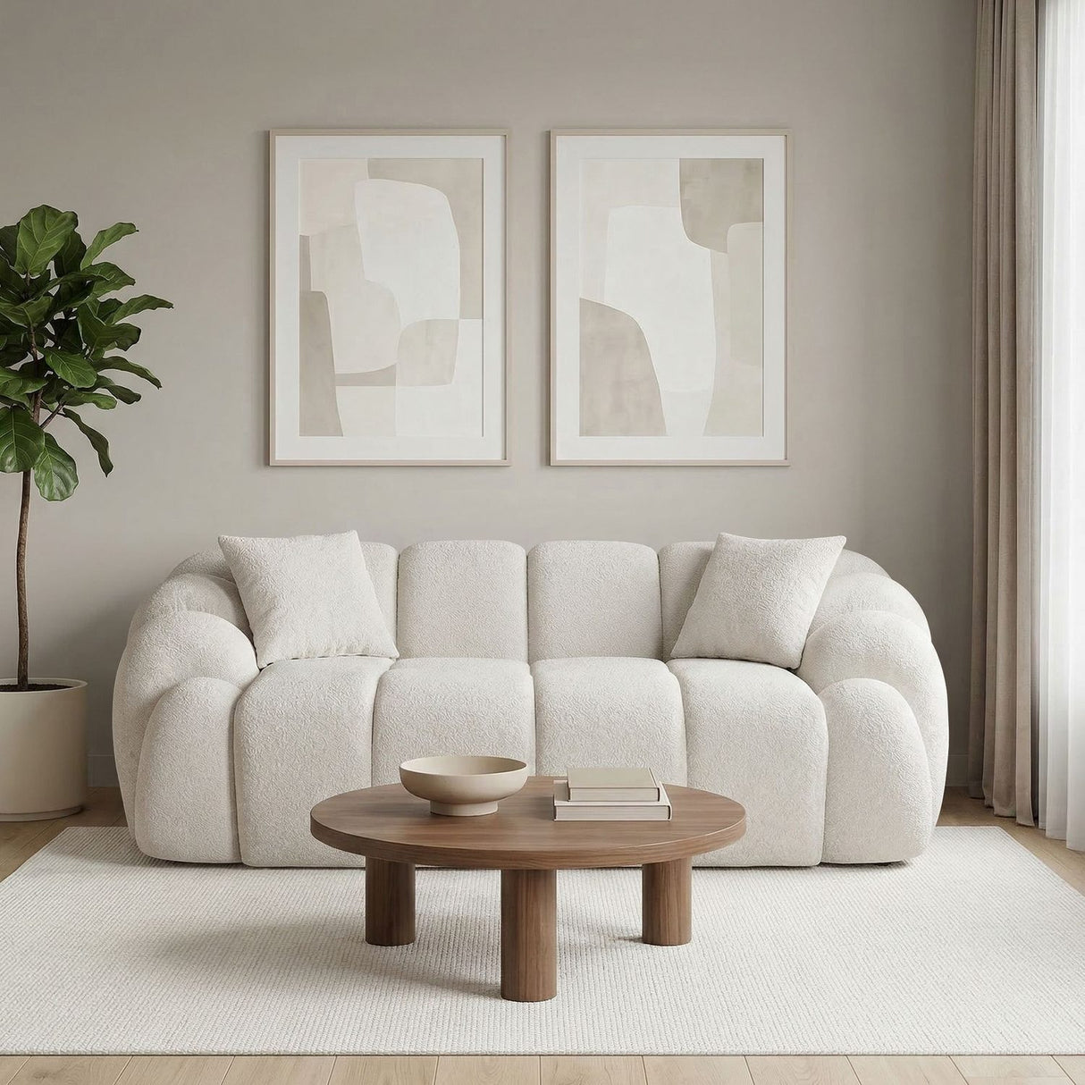 Octavio (199 x 70 x 80 cm) 2-sitssoffa Vit