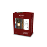 Milano E27 Svart/Silver Vägglampa Ute Ned