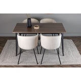 Tempe, Berit Rektangulär matgrupp Beige, Svart, Valnöt, 140 x 80