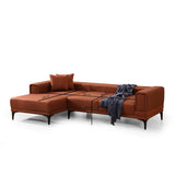 Hanoi (250-140 x 85 x 77 cm) Hörnsoffa-bäddsoffa Kakelröd, Vänster