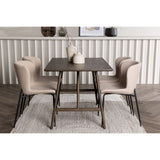 Kaseidon, Modesto Rektangulär matgrupp Beige,Svart, Mörkbrun, 120 x 80