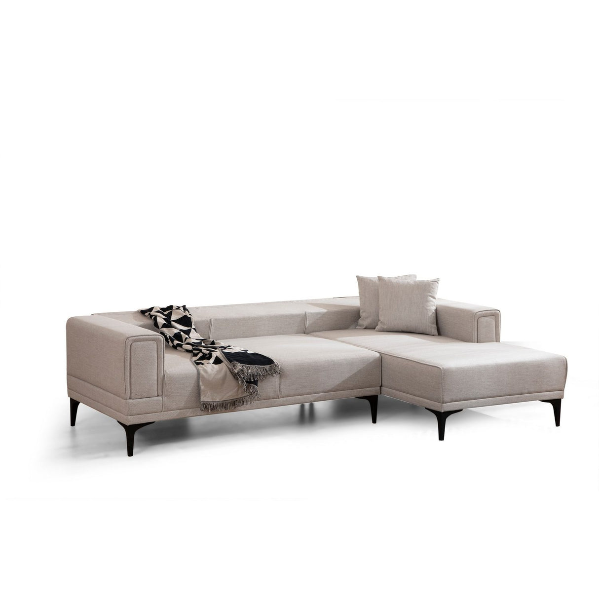 Hanoi (250-140 x 85 x 77 cm) Hörnsoffa-bäddsoffa Ecru, Höger