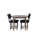 Andy, Stella Oval matgrupp Svart, Natur, 180 x 90