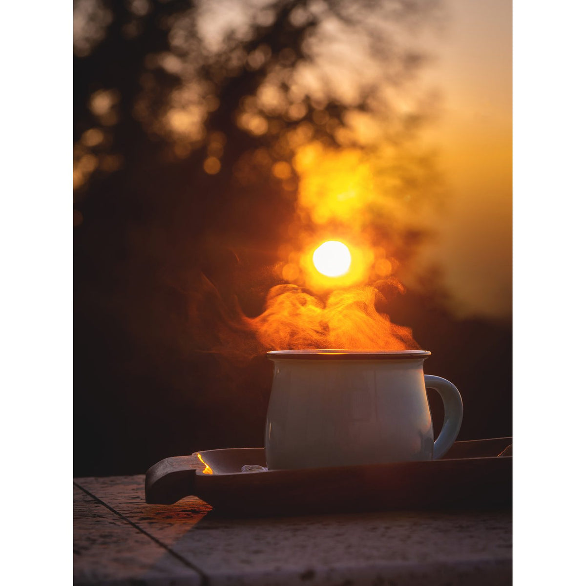 Morgonkaffe Poster Gul, 30 x 40 cm