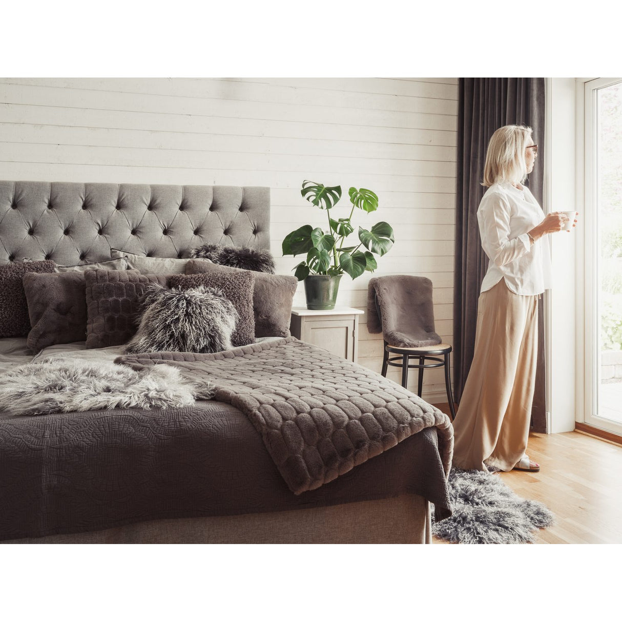 Shansi 55x95 cm Fäll Grey Snowtop