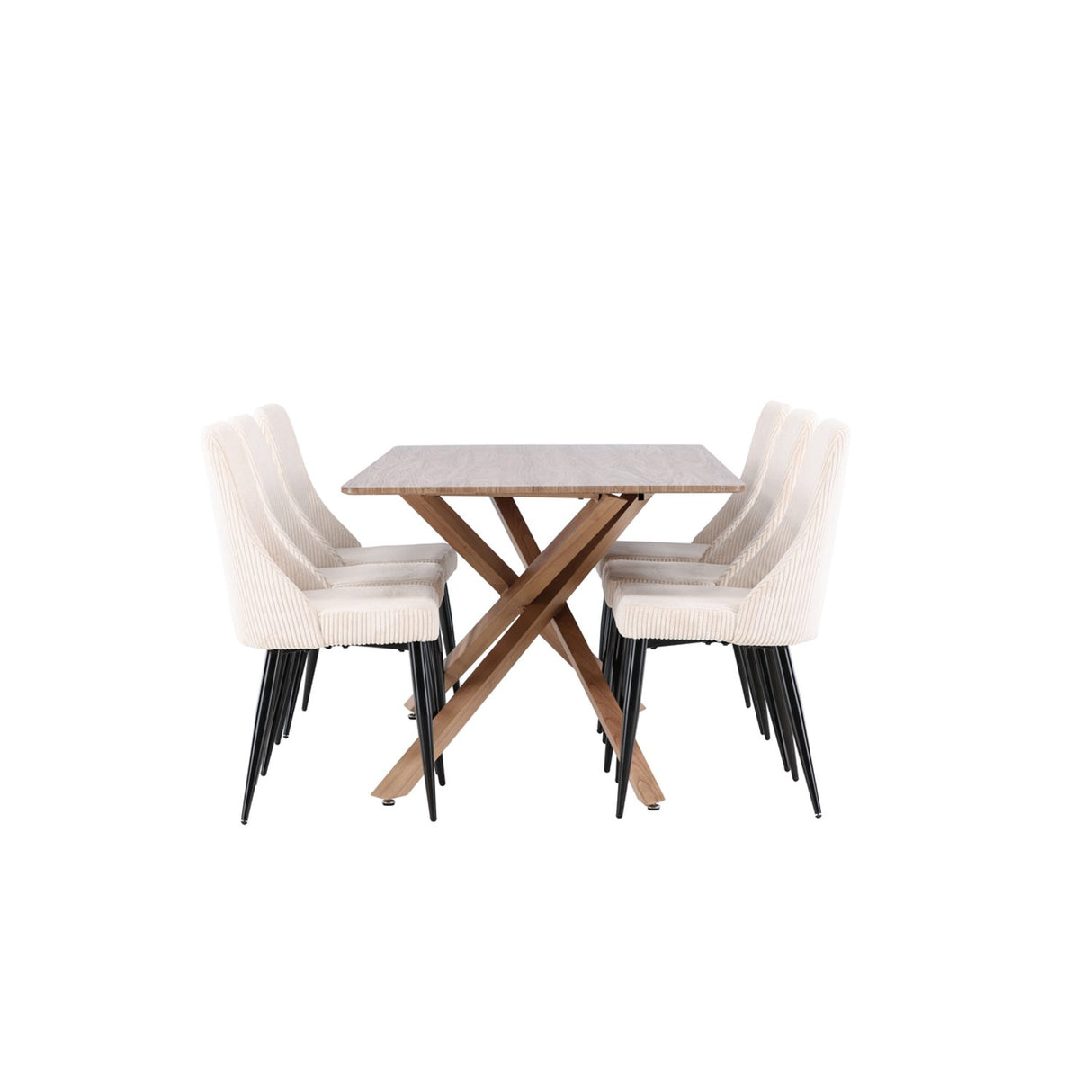 Piazza, Leone Rektangulär matgrupp Beige,Svart, Mocka, 180 x 90