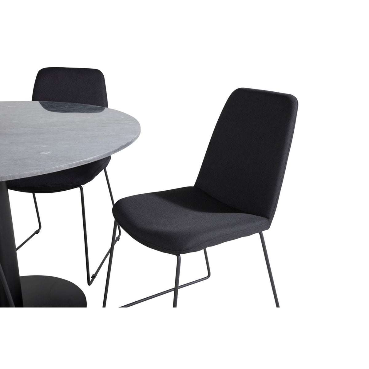 Estelle, Muce Rund matgrupp Svart, Svart,Mörkgrå, ⌀106