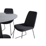 Estelle, Muce Rund matgrupp Svart, Svart,Mörkgrå, ⌀106
