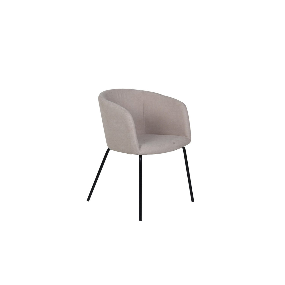 Berit Matstol Beige,Svart, Polyesterlinne, 55 x 78 x 55