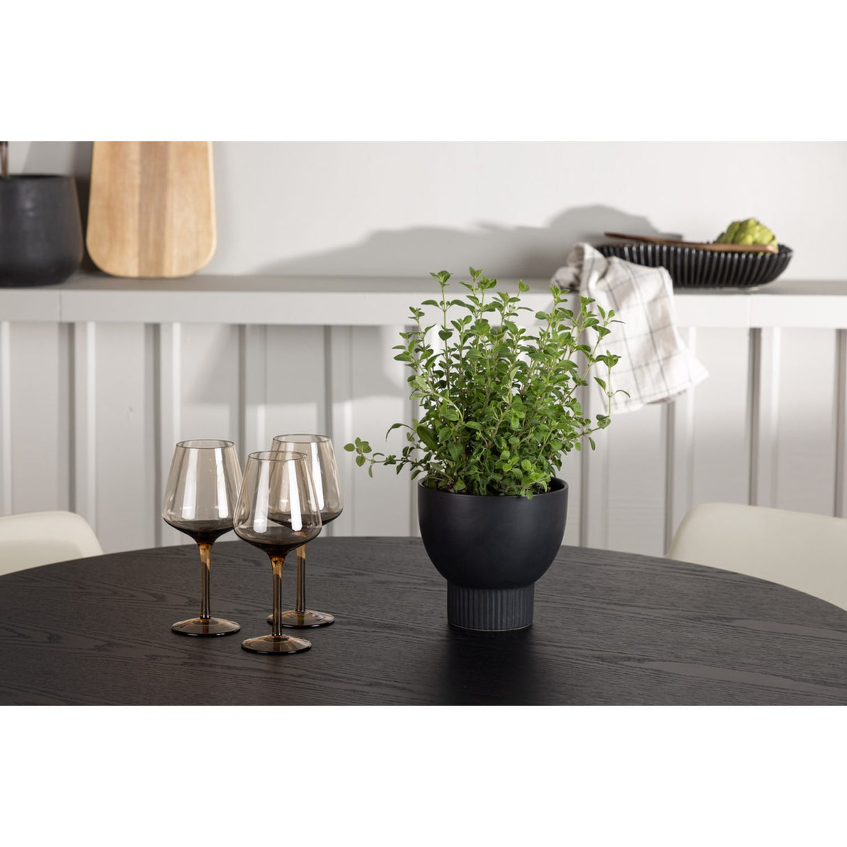 Olivia, Tvist Rund matgrupp Beige, Svart, ⌀110