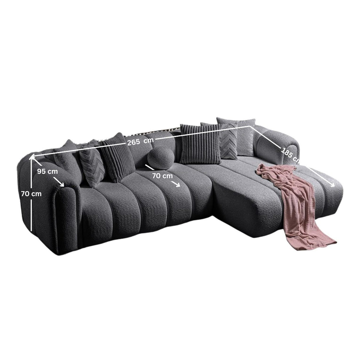 Vasco Divansoffa Mörkgrå, Höger
