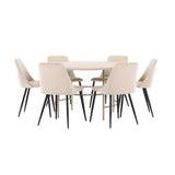 Copenhagen, Night Rund matgrupp Beige, Vitputsad, 6st