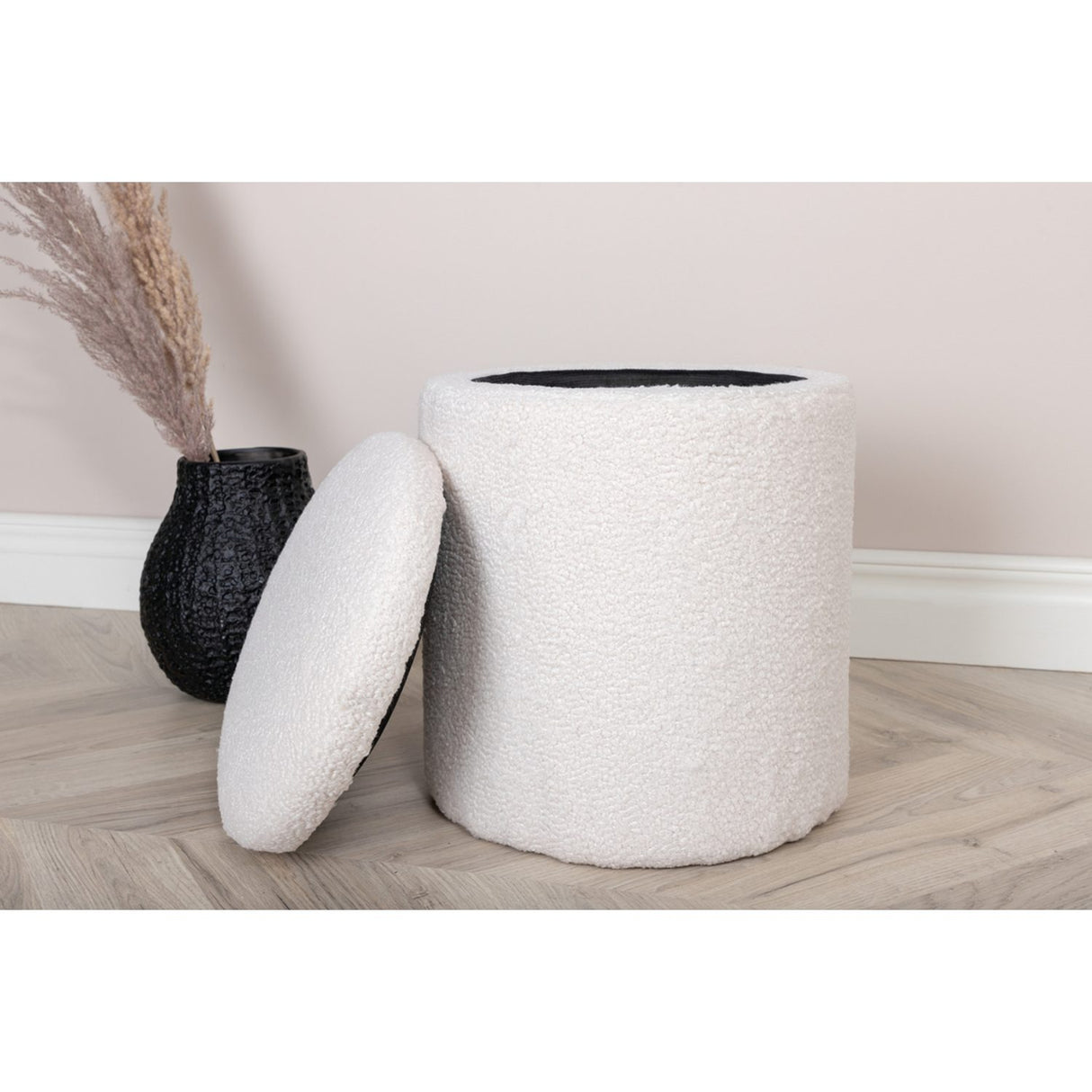 Limpen Puff Vit, Polyester teddy