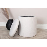 Limpen Puff Vit, Polyester teddy