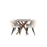 Piazza, Velvet Rektangulär matgrupp Beige,Svart, Mocka, 180 x 90