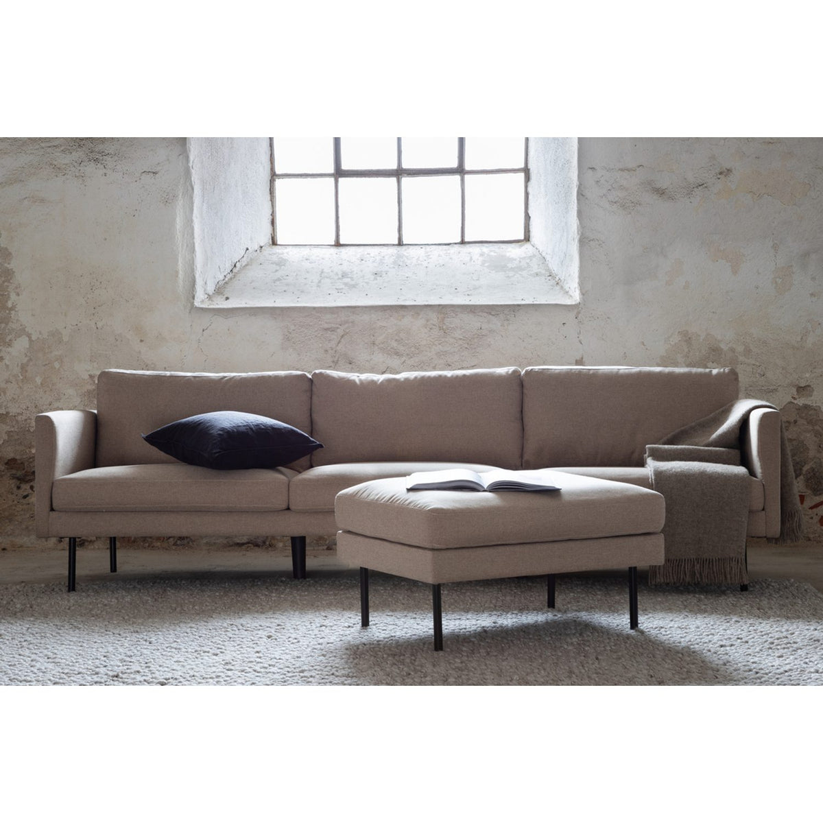 Zoom 3-sitssoffa Brun, Polyester