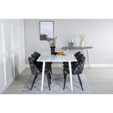 Polar, Velvet Rektangulär matgrupp Svart, Vit, 180 x 90
