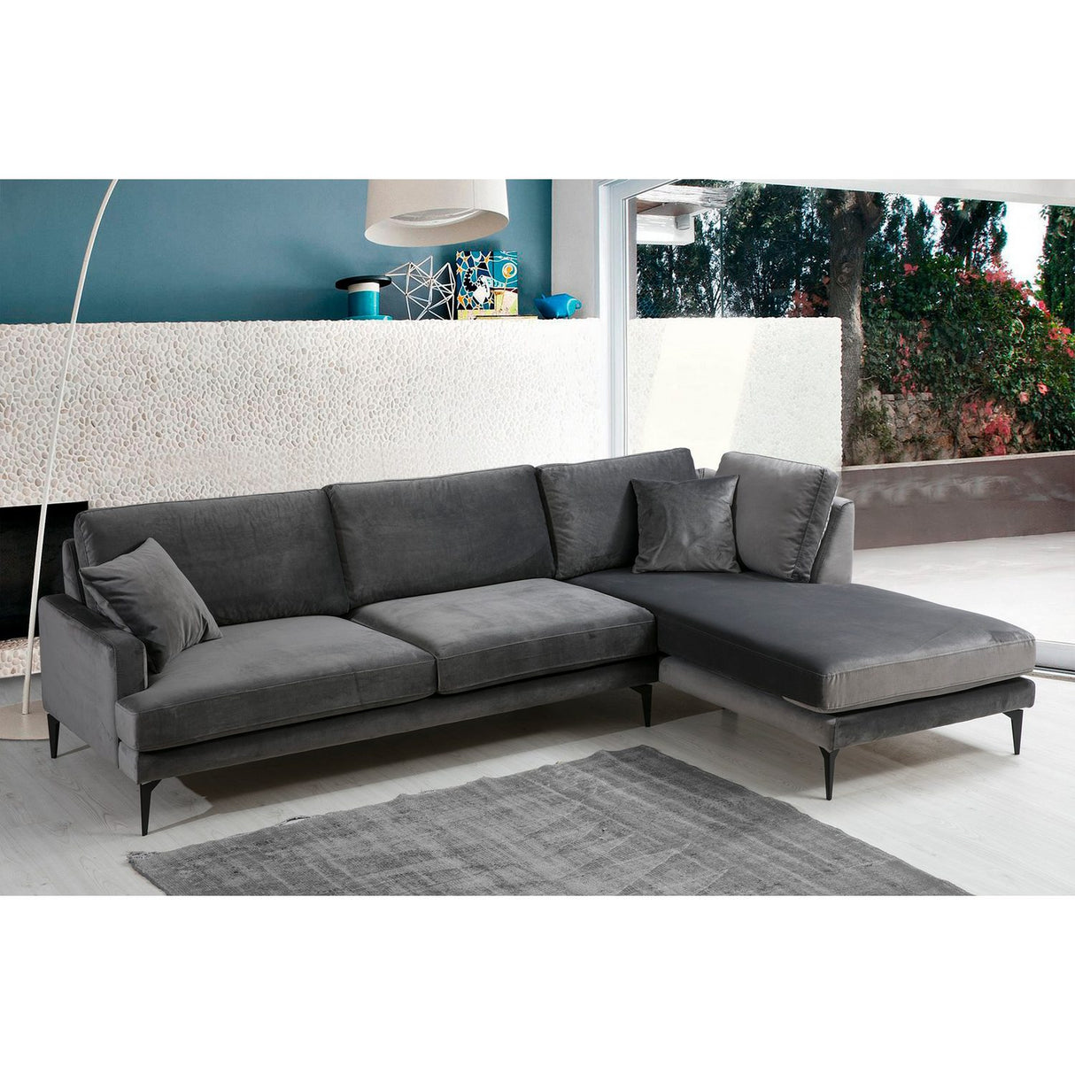 Quito Hörn (283-180 x 90 x 88 cm) Hörnsoffa Antracit, Vänster