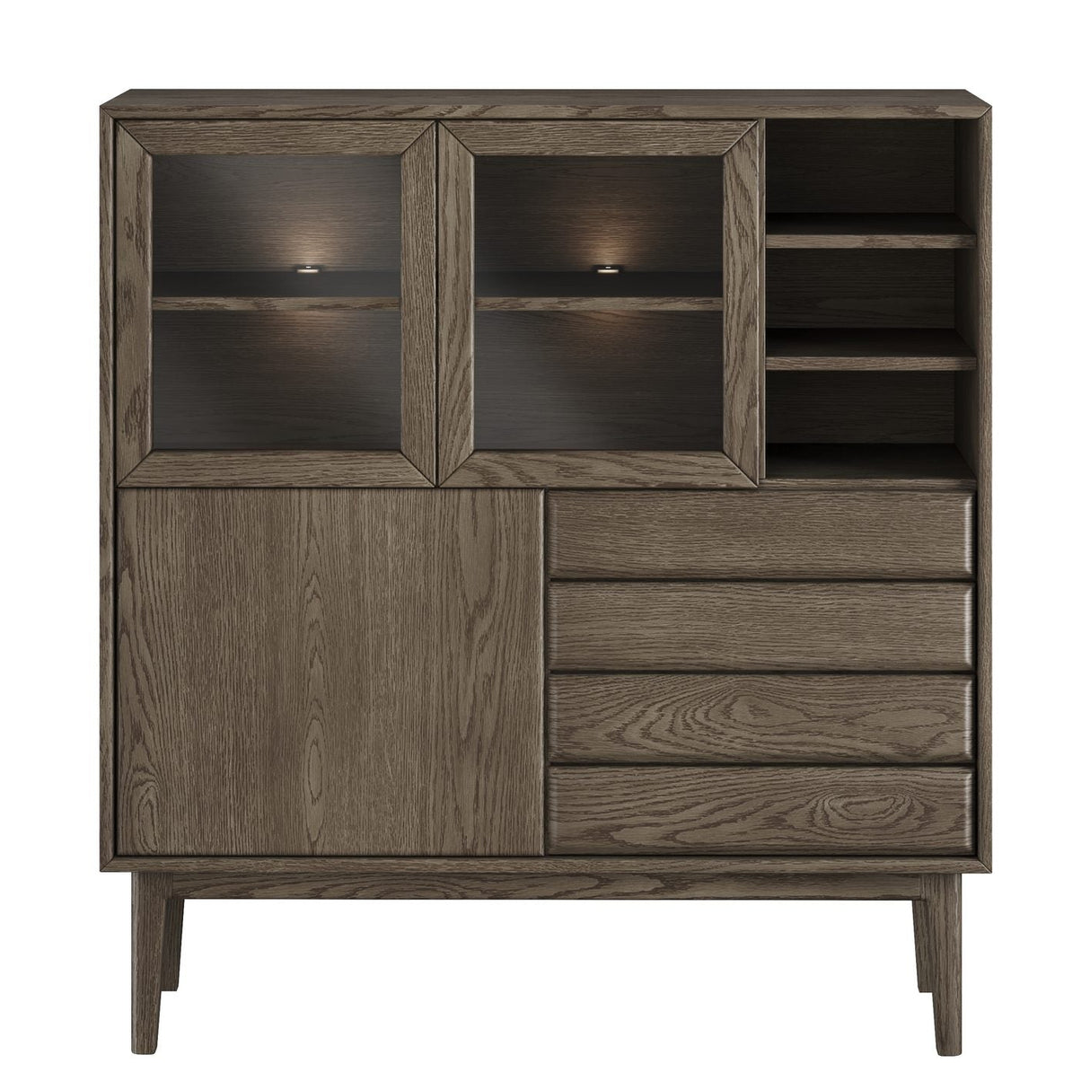 Broholm Solid Högskåp 124x133 cm Rökoljad Ek