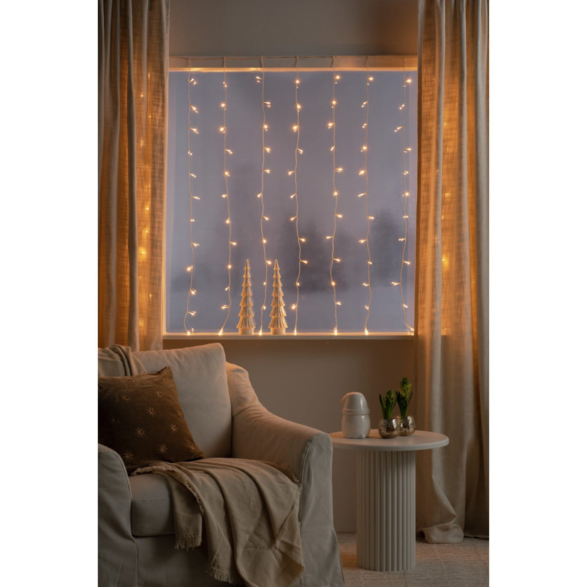 Gardin 140x120cm LED Ljusslinga Inomhus Varmvit