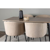 Tempe, Berit Rektangulär matgrupp Beige, Svart, Valnöt, 140 x 80