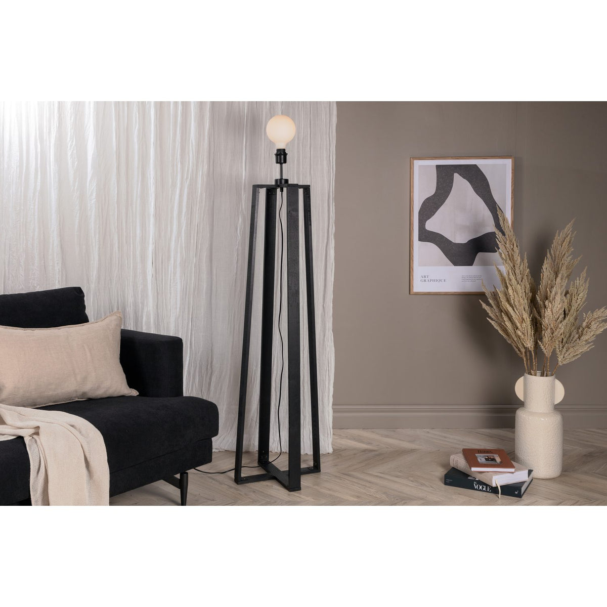 Avspark Golvlampa Svart