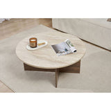 Malaga (90 x 40 x 90 cm) Travertine Walnut Soffbord
