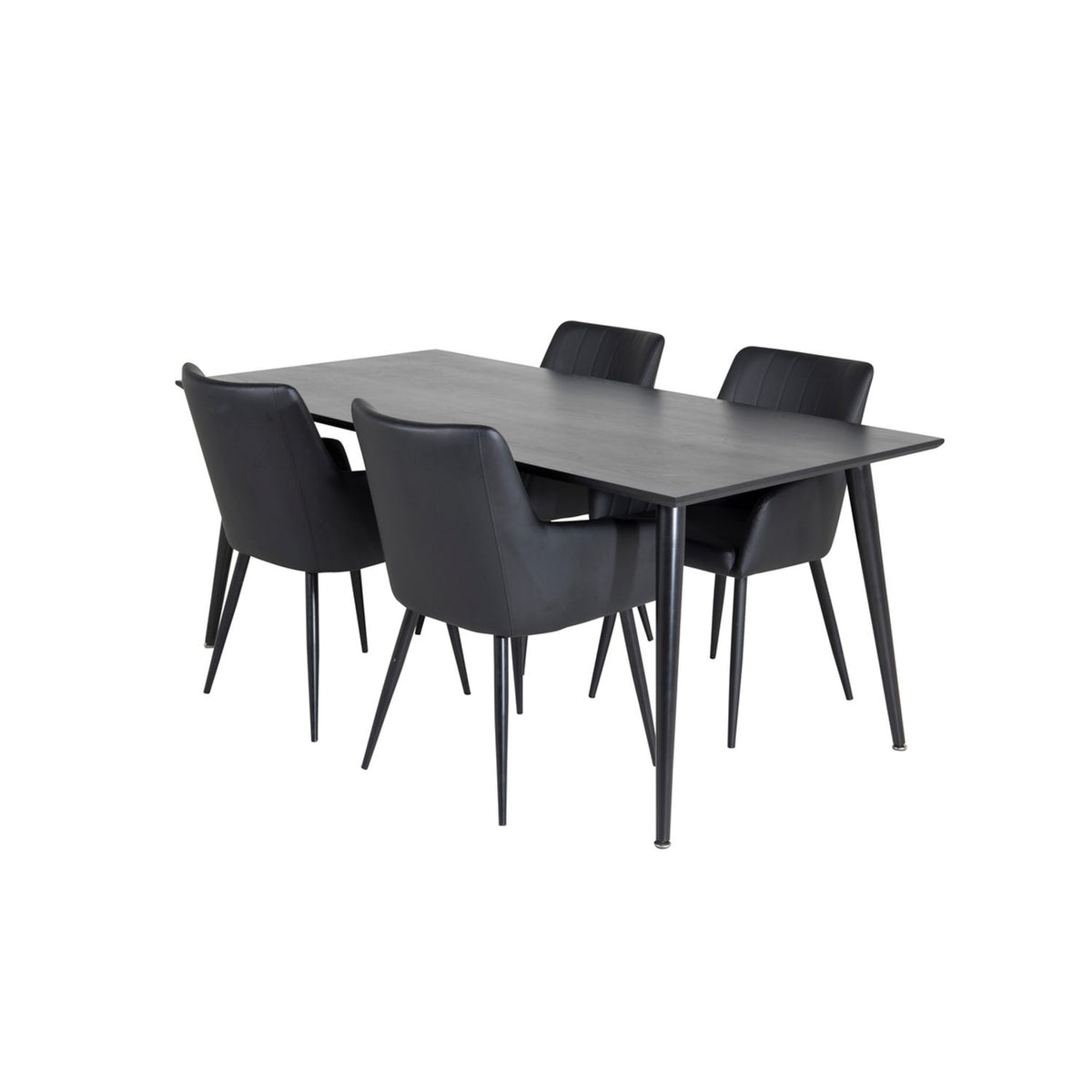 Dipp, Comfort Rektangulär matgrupp Svart, Svart, 180 x 90