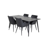 Dipp, Comfort Rektangulär matgrupp Svart, Svart, 180 x 90