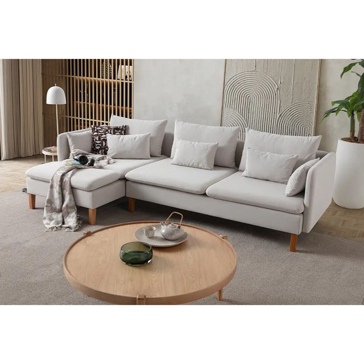 Quito Relax (185 x 95 x 92 cm) Hörnsoffa Creme