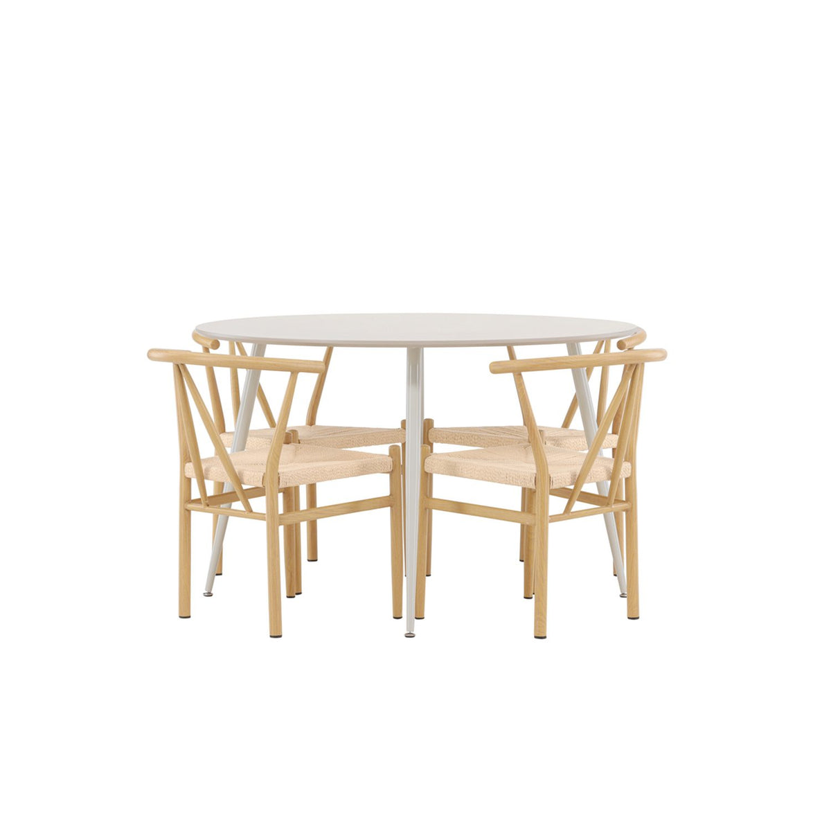 Plaza, Alfons Rund matgrupp Natur, Beige, ⌀120