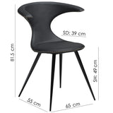 Flair Stol Black Leather, Black