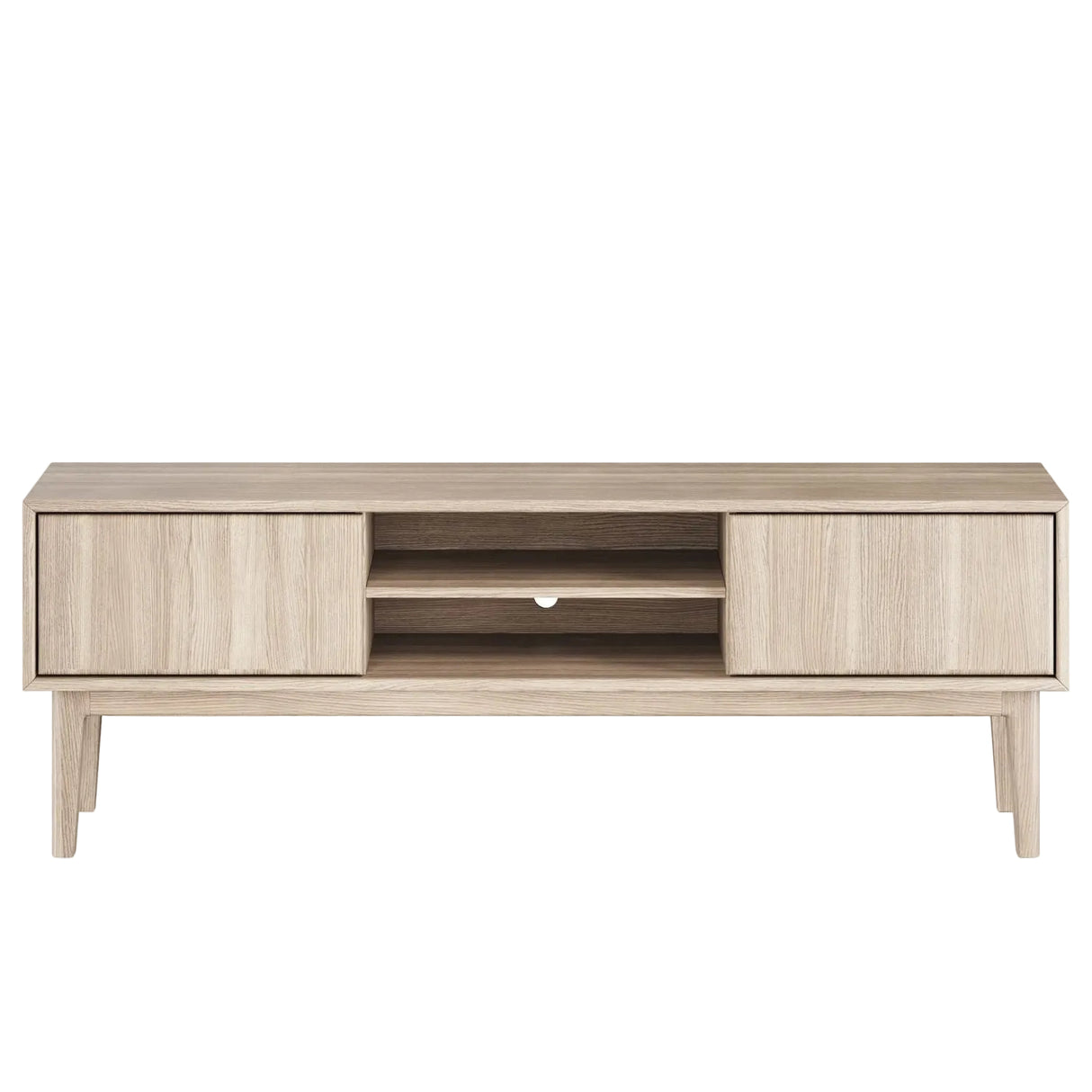 Broholm XL TV-bänk 160x55 cm Vitoljad Ek