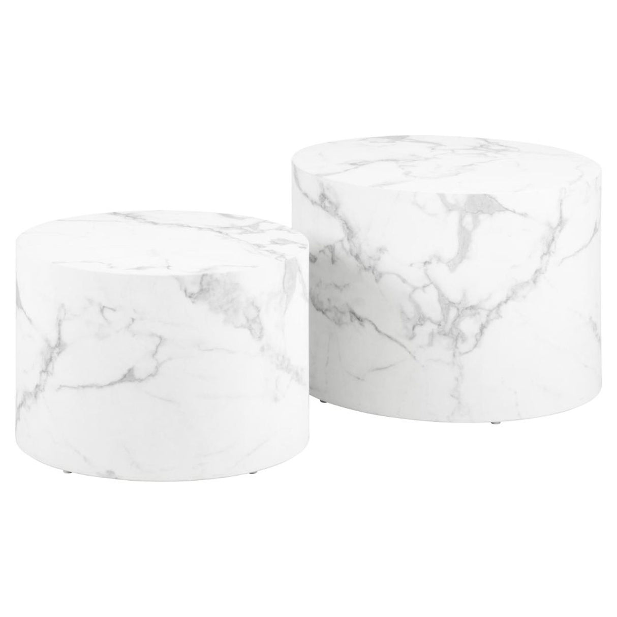 Dijon Soffbord Rund 40x58x58 cm Vit Carrara
