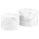 Dijon Soffbord Rund 40x58x58 cm Vit Carrara
