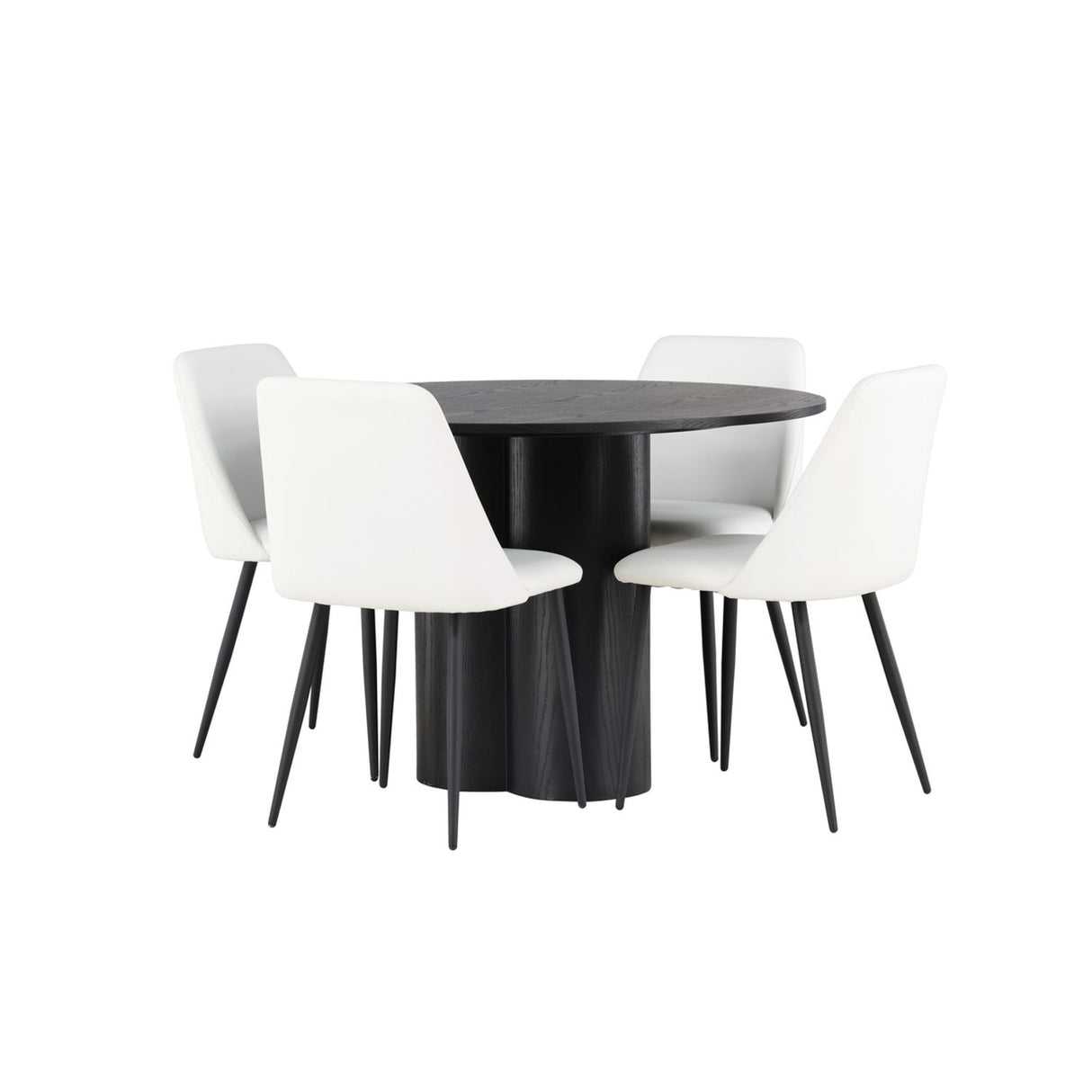 Olivia, Night Rund matgrupp Svart,Vit, Svart, ⌀110