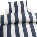 2-Dels Set Block stripe Påslakanset Enkelsäng Marinblå