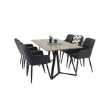 Marina, Comfort Rektangulär matgrupp Svart, Svart,Grå, 180 x 90