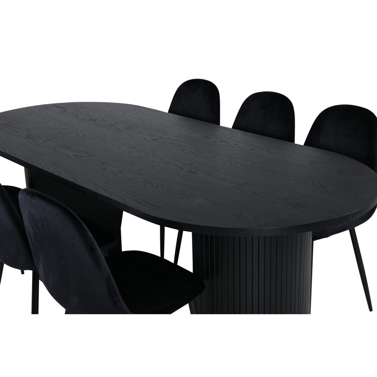 Bianca, Polar Oval matgrupp Svart, Svart, 200 x 90